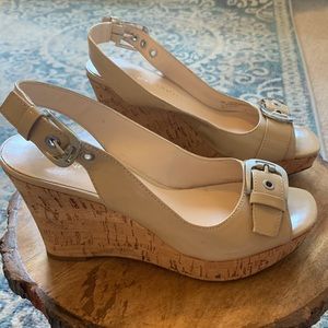 Franco Sarto Nude Cork Wedge- size 7. Great condition. Worn twice.